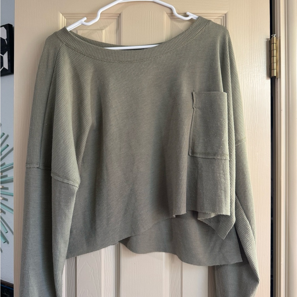 Altar'd State Sage Waffle Knit Top